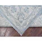 8'9"x11'6" Lazy Gray, Hand Knotted Shiny Wool, Natural Dyes, Fine Silver Wash Peshawar All Over Design, Oriental Rug Sh88982 - Image 6