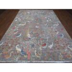 9'x12' Delray Gray, Peshawar Bird Paradise Design, Hand Knotted, Organic Wool Abrash, Vegetable Dyes, Oriental Rug Sh88993 - Image 2