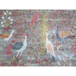 9'x12' Delray Gray, Peshawar Bird Paradise Design, Hand Knotted, Organic Wool Abrash, Vegetable Dyes, Oriental Rug Sh88993 - Image 8