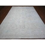 9'x11'8" Titan White, Afghan Angora Oushak, Hand Knotted With Wool Weft, Vegetable Dyes With Village Floral Elements All Over Design, Oriental Rug Sh89171 - Image 2
