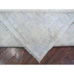 9'x11'8" Titan White, Afghan Angora Oushak, Hand Knotted With Wool Weft, Vegetable Dyes With Village Floral Elements All Over Design, Oriental Rug Sh89171 - Image 6