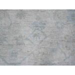 9'x11'8" Titan White, Afghan Angora Oushak, Hand Knotted With Wool Weft, Vegetable Dyes With Village Floral Elements All Over Design, Oriental Rug Sh89171 - Image 8