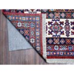 9'1"x11'9" Crimson Red, Super Kazak with Geometric Medallions Design, Hand Knotted, Pure Wool, Vegetable Dyes, Oriental Rug Sh89327 - Image 4