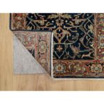 2'8"x12'1" Caviar Blue, Natural Dyes All Wool, Antiqued Fine Heriz Re-Creation, Hand Knotted All Over Vines Design, Denser Weave, Runner Oriental Rug Sh90932 - Image 3