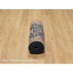 2'8"x12'1" Caviar Blue, Natural Dyes All Wool, Antiqued Fine Heriz Re-Creation, Hand Knotted All Over Vines Design, Denser Weave, Runner Oriental Rug Sh90932 - Image 6