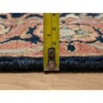 2'8"x12'1" Caviar Blue, Natural Dyes All Wool, Antiqued Fine Heriz Re-Creation, Hand Knotted All Over Vines Design, Denser Weave, Runner Oriental Rug Sh90932 - Image 7