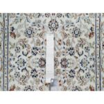 2'7"x12'1" Pearl White, Nain with All Over Floral Design, Wool and Silk, Hand Knotted, 250 KPSI, Runner, Oriental Rug Sh90982 - Image 4