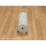 2'7"x12'1" Pearl White, Nain with All Over Floral Design, Wool and Silk, Hand Knotted, 250 KPSI, Runner, Oriental Rug Sh90982 - Image 6