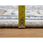 2'7"x12'1" Pearl White, Nain with All Over Floral Design, Wool and Silk, Hand Knotted, 250 KPSI, Runner, Oriental Rug Sh90982 - Image 7