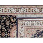 2'6"x10' Vulcan Blue, Nain with Center Flower Medallion Design, Hand Knotted, Wool and Silk, 250 KPSI, Runner, Oriental Rug Sh90989 - Image 8
