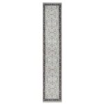 2'8"x14' Powder White, Nain with All Over Flower Design, 250 KPSI, Wool and Silk, Hand Knotted, Runner, Oriental Rug Sh91014