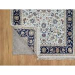 2'8"x14' Powder White, Nain with All Over Flower Design, 250 KPSI, Wool and Silk, Hand Knotted, Runner, Oriental Rug Sh91014 - Image 3