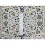 2'8"x14' Powder White, Nain with All Over Flower Design, 250 KPSI, Wool and Silk, Hand Knotted, Runner, Oriental Rug Sh91014 - Image 4