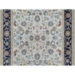 2'8"x14' Powder White, Nain with All Over Flower Design, 250 KPSI, Wool and Silk, Hand Knotted, Runner, Oriental Rug Sh91014 - Image 5