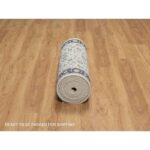 2'8"x14' Powder White, Nain with All Over Flower Design, 250 KPSI, Wool and Silk, Hand Knotted, Runner, Oriental Rug Sh91014 - Image 6