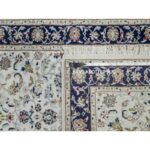 2'8"x14' Powder White, Nain with All Over Flower Design, 250 KPSI, Wool and Silk, Hand Knotted, Runner, Oriental Rug Sh91014 - Image 8