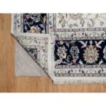 8'7"x11'8" Cotton White, Hand Knotted, Nain with All Over Flower Design, 250 KPSI, Wool and Silk, Oriental Rug Sh91033 - Image 4