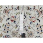 8'7"x11'8" Cotton White, Hand Knotted, Nain with All Over Flower Design, 250 KPSI, Wool and Silk, Oriental Rug Sh91033 - Image 7