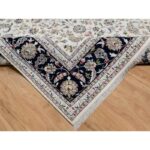 7'10"x10' Pearl White, Hand Knotted, Nain with All Over Flower Design, Soft Pile, 250 KPSI, Wool and Silk, Oriental Rug Sh91035 - Image 6