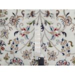 7'10"x10' Pearl White, Hand Knotted, Nain with All Over Flower Design, Soft Pile, 250 KPSI, Wool and Silk, Oriental Rug Sh91035 - Image 7
