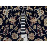 8'10"x12'2" Graphite Blue, Nain with All Over Flower Design, Wool and Silk, 250 KPSI, Hand Knotted, Oriental Rug Sh91061 - Image 7