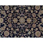 8'10"x12'2" Graphite Blue, Nain with All Over Flower Design, Wool and Silk, 250 KPSI, Hand Knotted, Oriental Rug Sh91061 - Image 8