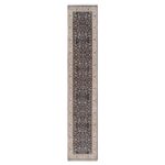2'6"x13'3" Midnight Blue, Nain with All Over Flower Design, Wool and Silk, 250 KPSI, Hand Knotted, Runner, Oriental Rug Sh91076