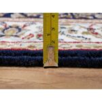 2'6"x13'3" Midnight Blue, Nain with All Over Flower Design, Wool and Silk, 250 KPSI, Hand Knotted, Runner, Oriental Rug Sh91076 - Image 7