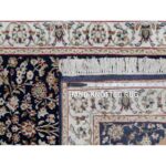 2'6"x13'3" Midnight Blue, Nain with All Over Flower Design, Wool and Silk, 250 KPSI, Hand Knotted, Runner, Oriental Rug Sh91076 - Image 8