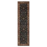 2'7"x10'2" Prussian Blue, Denser Weave, Hand Knotted, Antiqued Fine Heriz Re-Creation, Soft and Velvety Wool, Runner Oriental Rug Sh91089