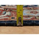 2'7"x10'2" Prussian Blue, Denser Weave, Hand Knotted, Antiqued Fine Heriz Re-Creation, Soft and Velvety Wool, Runner Oriental Rug Sh91089 - Image 7