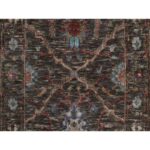 2'x3' Falcon Brown, Hand Knotted, Persian Scrolls Leaf and Flower Design, Striae Pattern, Textured Wool and Silk, Mat, Oriental Rug Sh91151 - Image 5