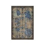 2'x3' Cafe Au Lait Brown, Wool and Silk, Broken and Erased Persian Sarouk Design, Hand Knotted, Mat, Oriental Rug Sh91155