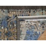 2'x3' Cafe Au Lait Brown, Wool and Silk, Broken and Erased Persian Sarouk Design, Hand Knotted, Mat, Oriental Rug Sh91155 - Image 8