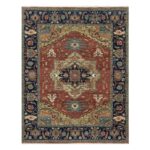 8'x10' Brick Red, Denser Weave, Heriz Revival with Medallion Design, Hand Spun New Zealand Wool, Hand Knotted, Oriental Rug Sh91217