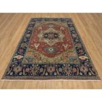8'x10' Brick Red, Denser Weave, Heriz Revival with Medallion Design, Hand Spun New Zealand Wool, Hand Knotted, Oriental Rug Sh91217 - Image 2