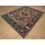 8'x10' Brick Red, Denser Weave, Heriz Revival with Medallion Design, Hand Spun New Zealand Wool, Hand Knotted, Oriental Rug Sh91217 - Image 3