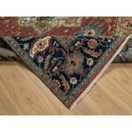 8'x10' Brick Red, Denser Weave, Heriz Revival with Medallion Design, Hand Spun New Zealand Wool, Hand Knotted, Oriental Rug Sh91217 - Image 6