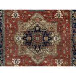 8'x10' Brick Red, Denser Weave, Heriz Revival with Medallion Design, Hand Spun New Zealand Wool, Hand Knotted, Oriental Rug Sh91217 - Image 8
