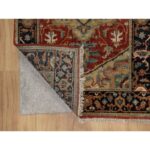 2'6"x7'9" Ruby Red, Hand Spun New Zealand Wool, Heriz Revival with Medallion Design, Densely Woven, Hand Knotted, Runner, Oriental Rug Sh91225 - Image 3