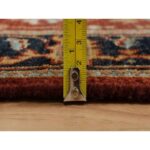 2'6"x7'9" Ruby Red, Hand Spun New Zealand Wool, Heriz Revival with Medallion Design, Densely Woven, Hand Knotted, Runner, Oriental Rug Sh91225 - Image 7