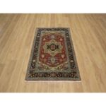 3'1"x5' Brick Red, Hand Knotted, Heriz Revival with Medallion Design, Densely Woven, Hand Spun New Zealand Wool, Oriental Rug Sh91235 - Image 2