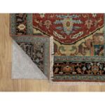 3'1"x5' Brick Red, Hand Knotted, Heriz Revival with Medallion Design, Densely Woven, Hand Spun New Zealand Wool, Oriental Rug Sh91235 - Image 3