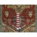 3'1"x5' Brick Red, Hand Knotted, Heriz Revival with Medallion Design, Densely Woven, Hand Spun New Zealand Wool, Oriental Rug Sh91235 - Image 4