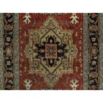 3'1"x5' Brick Red, Hand Knotted, Heriz Revival with Medallion Design, Densely Woven, Hand Spun New Zealand Wool, Oriental Rug Sh91235 - Image 5