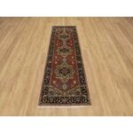 2'8"x8' Auburn Red, Hand Knotted, Densely Woven, Heriz Revival with Medallion Design, Hand Spun New Zealand Wool, Runner, Oriental Rug Sh91241 - Image 2