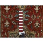 2'8"x8' Auburn Red, Hand Knotted, Densely Woven, Heriz Revival with Medallion Design, Hand Spun New Zealand Wool, Runner, Oriental Rug Sh91241 - Image 4