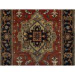 2'8"x8' Auburn Red, Hand Knotted, Densely Woven, Heriz Revival with Medallion Design, Hand Spun New Zealand Wool, Runner, Oriental Rug Sh91241 - Image 5