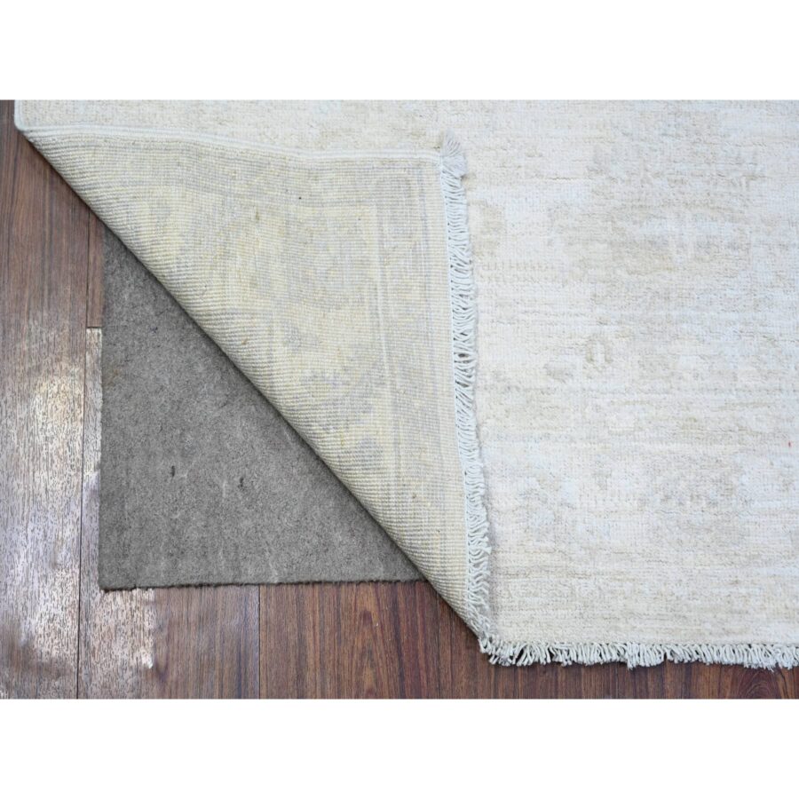 3'10"x5'10" Daisy White, Natural Dyes, Soft Wool, Hand Knotted, Washed Out Peshawar with Faded Colors, Oriental Rug Sh74462 - Image 2