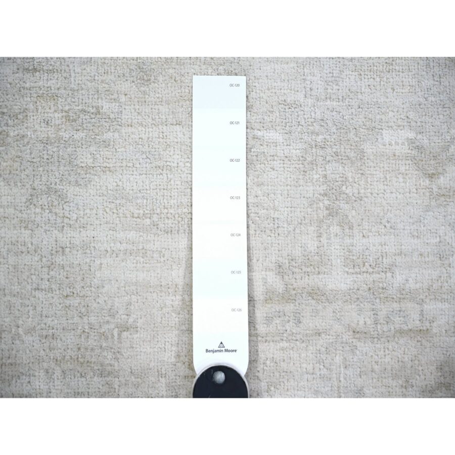 3'10"x5'10" Daisy White, Natural Dyes, Soft Wool, Hand Knotted, Washed Out Peshawar with Faded Colors, Oriental Rug Sh74462 - Image 3